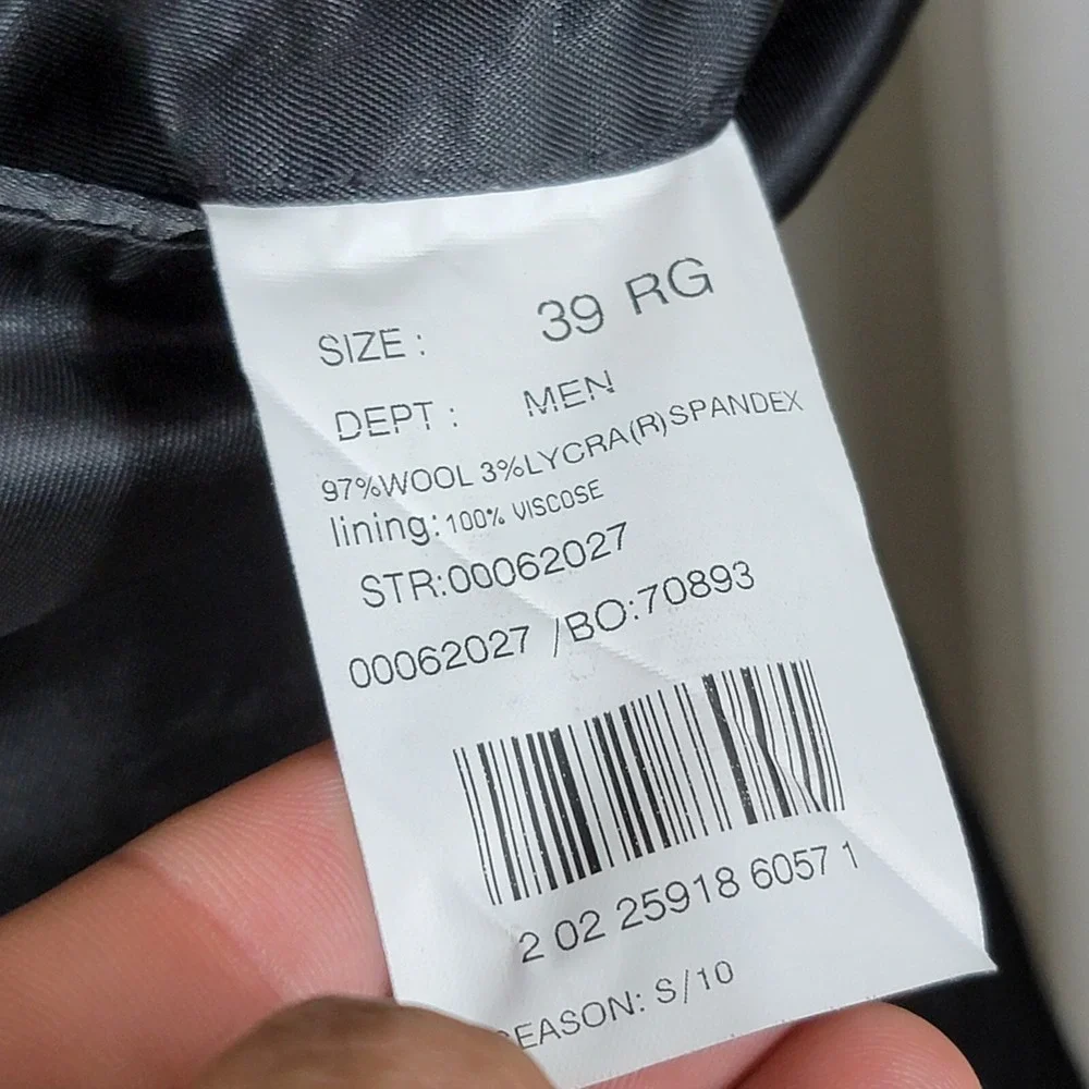 Brooks‎ Brothers 346 Mens Sport Coat Blazer Two Button Gray Striped Stretch 39R